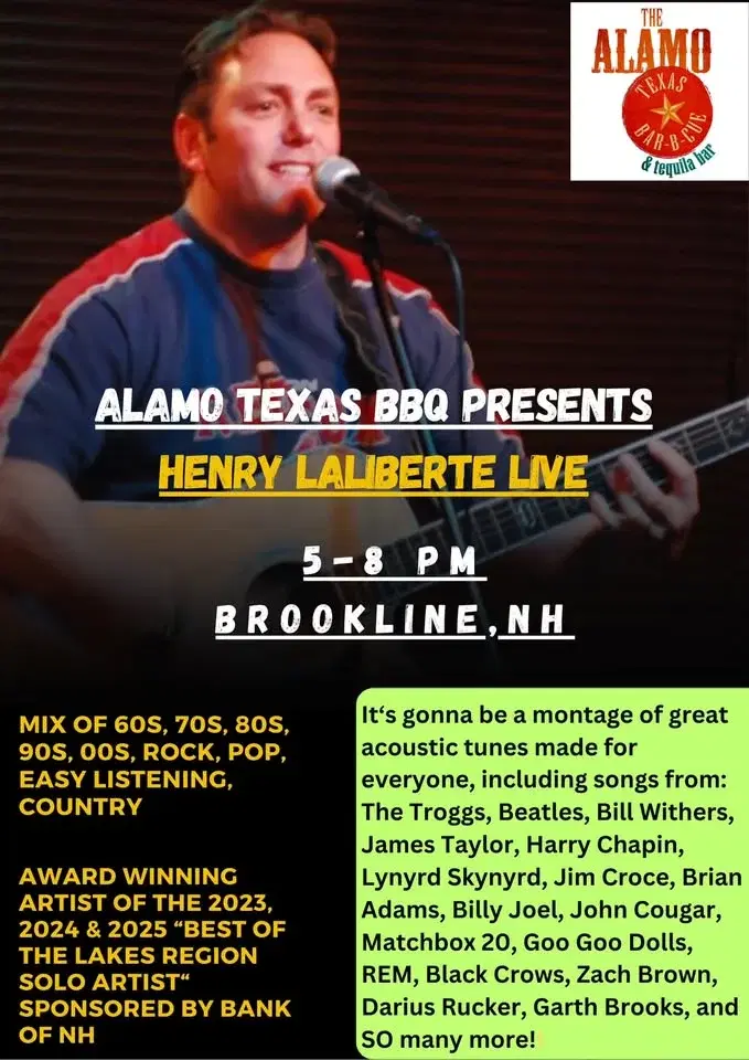 Henry LaLiberte Live, Solo @The Alamo BBQ, Brookline NH!