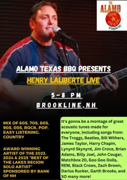 Henry LaLiberte Live, Solo @The Alamo BBQ, Brookline NH!