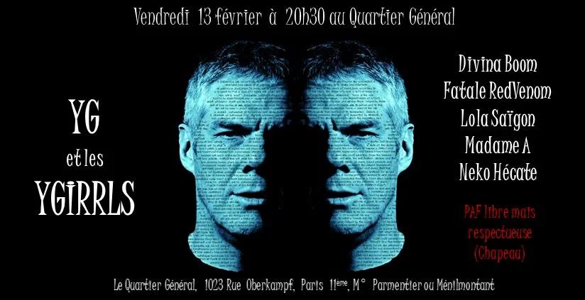 YG et les YGirrls en concert au Quartier Général, 103 rue Oberkampf, 75011 Paris.