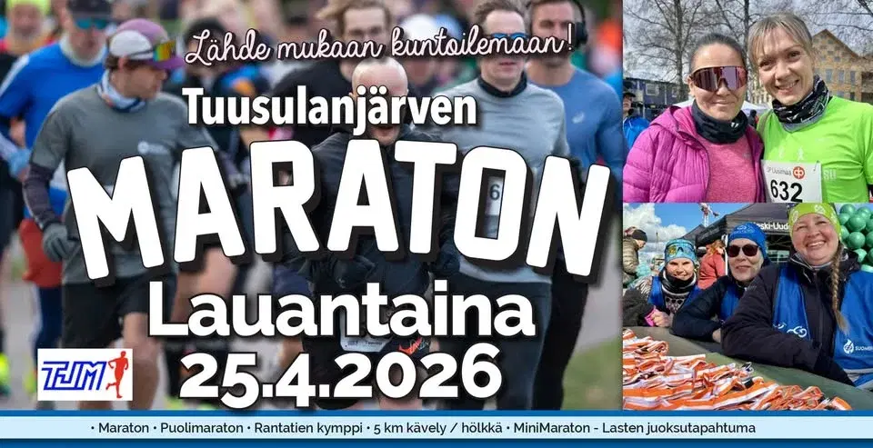 Tuusulanjärven Maraton • Lauantai 25.4.2026 klo 9.00 - 17.00