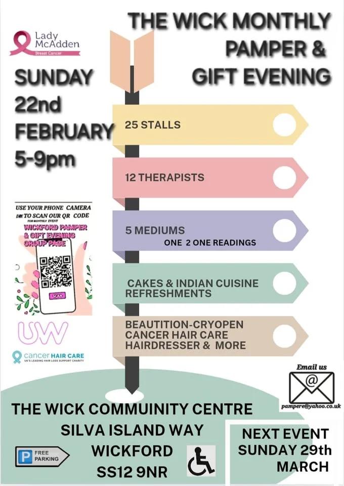 (FEBRUARY)WICK MONTHLY PAMPER & GIFT EVENING SUNDAY FEBRUARY 22nd 5-9 pm 👣🧁☕️🔮