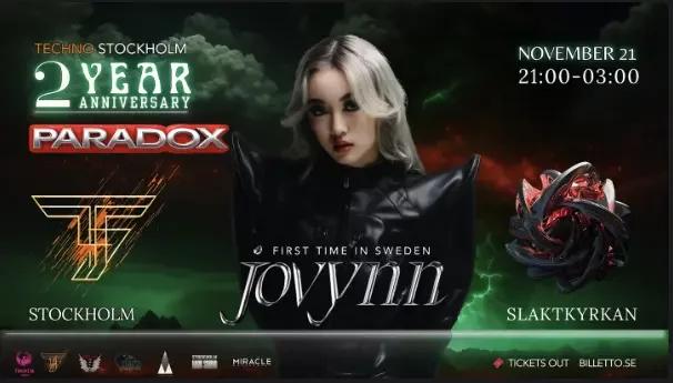 🎉 Jovynn Paradox Techno Stockholm 2 Year Anniversary 🎶