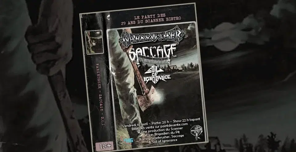 Warkrusher – Saccage – Soil of Ignorance pour les 29 ans du Scanner