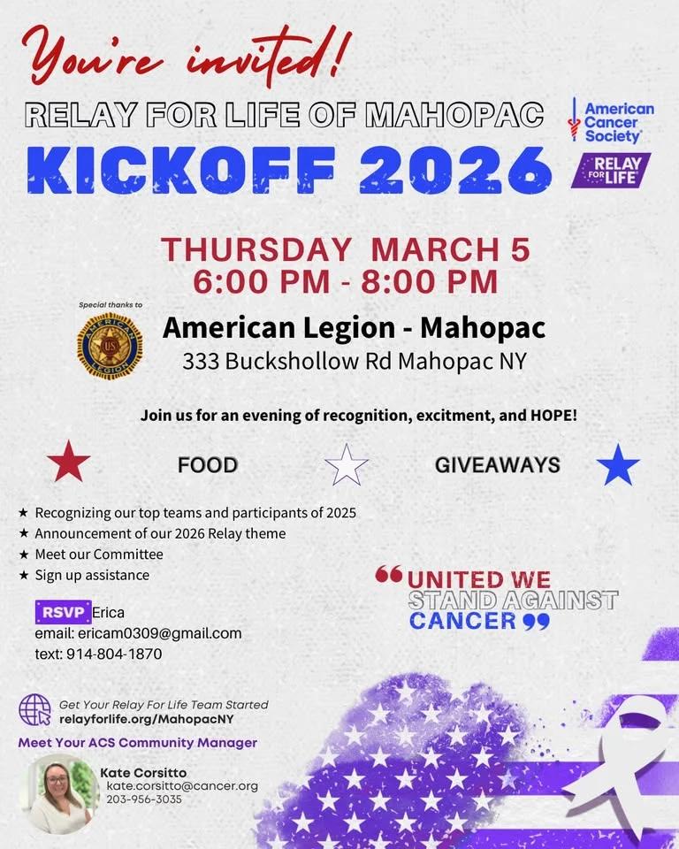 2026 Kickoff Event - Relay For Life of Mahopac