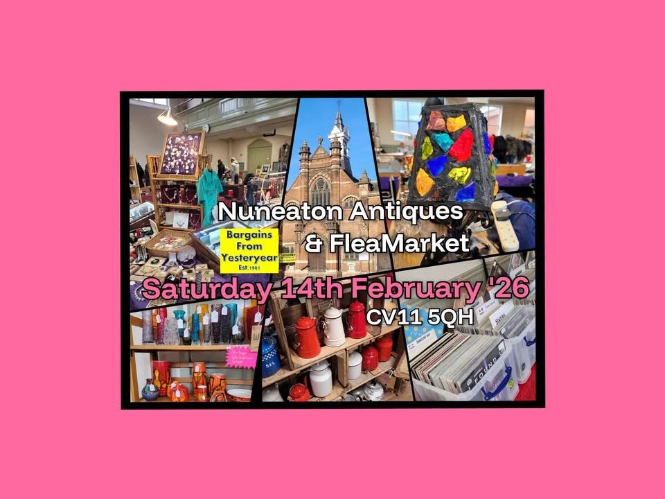 Nuneaton Antiques & FleaMarket CV11 5QH 💛 2026