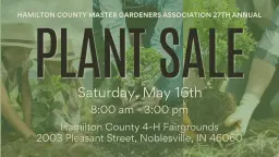 27th Annual Hamilton County Master Gardeners Plant and Iris Sale
