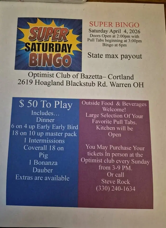 Super Saturday Bingo