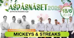 Mickeys & Streaks på Aspåsnäsets Loge 18/6 - SOMMARNATTSFESTIVALEN