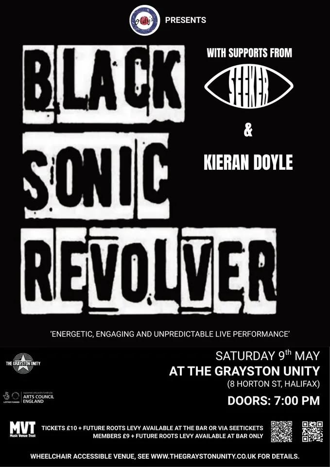 Oldys promotions presents Black Sonic Revolver + Seeker + Kieran Doyle