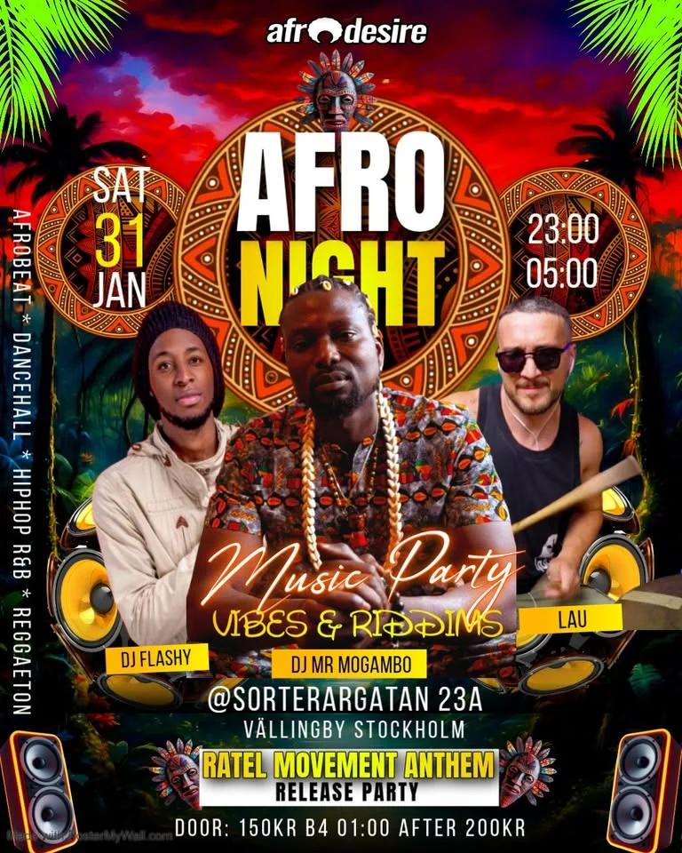 Ratel Movement anthem release Afrobeat Party @Sorterargatan 23A Vällingby