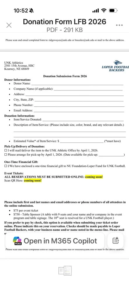 Loper Backer Banquet.