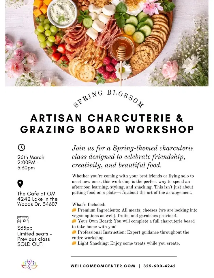 Spring Blossom Artisan Charcuterie & Grazing Board Workshop 🌸🧀