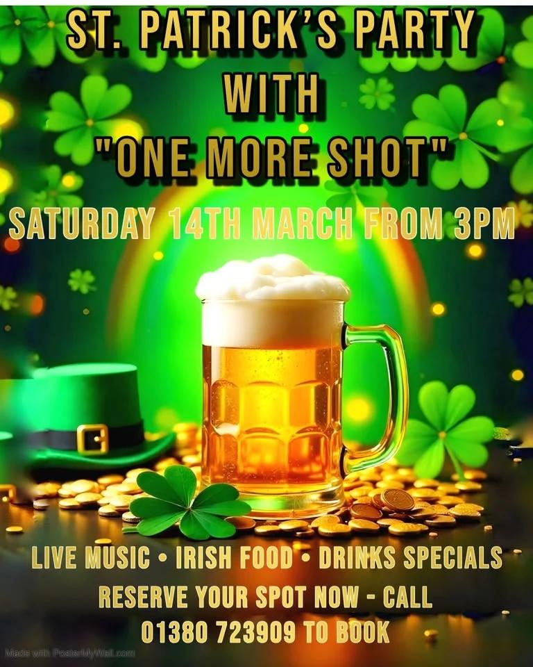 St Patrick's Party with Live Music from One More Shot