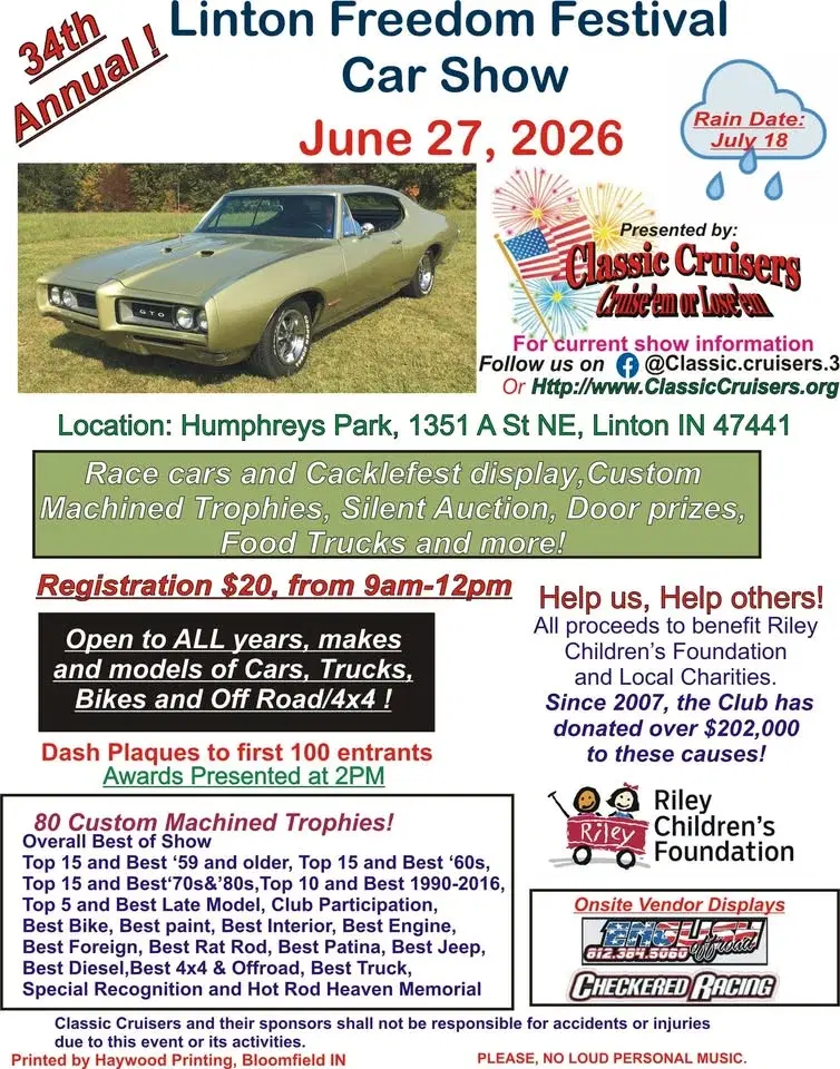 34th Annual Linton Feedom Festival Car Show