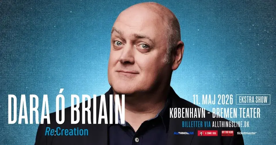 Få billetter tilbage ! Dara O Briain - Bremen Teater - 11. maj