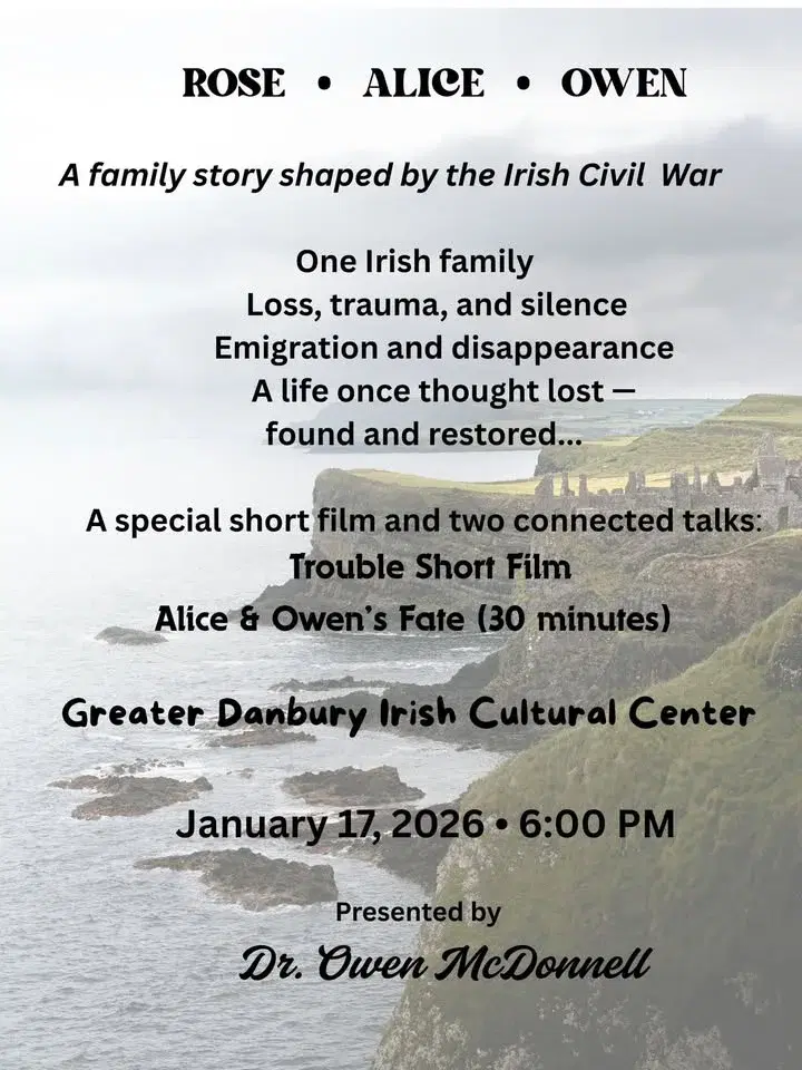Triumph and Tragedy- Owen’s story presentation of Irish heritage.