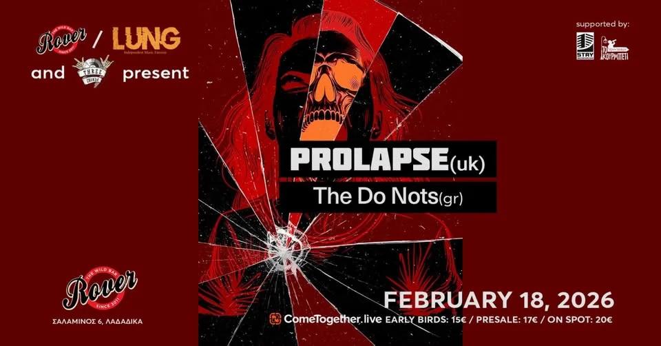 PROLAPSE (uk) live @Rover Bar || WED 18 FEB || opening act THE DO NOTS