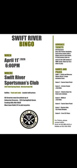 Swift River bingo