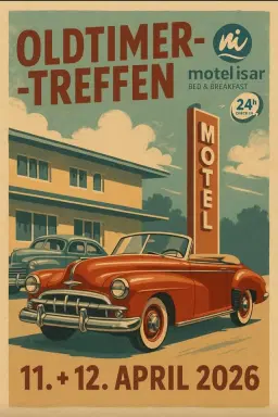 Oldtimer Treffen im Motel Isar bei Landau an der Isar