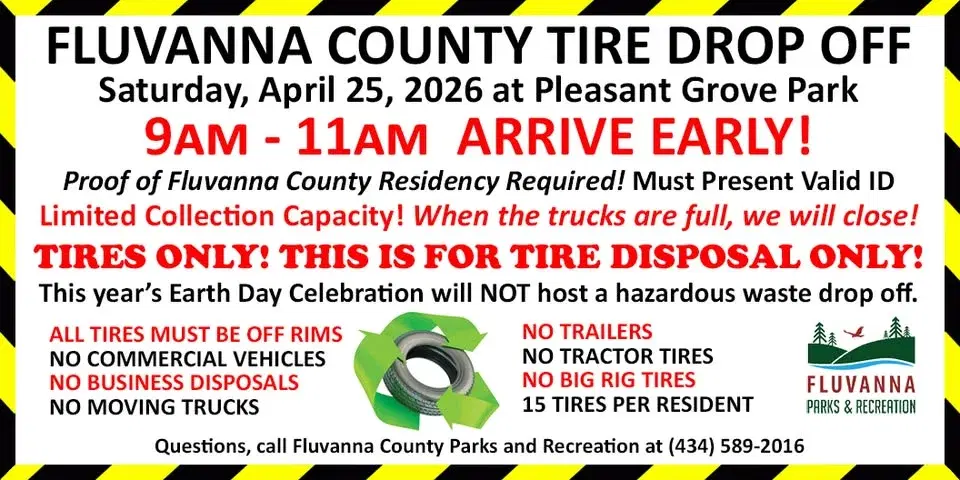FLUVANNA COUNTY EARTH DAY TIRE DROP OFF