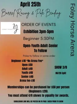 Show 3/8 $300 Added 4D Barrel Race