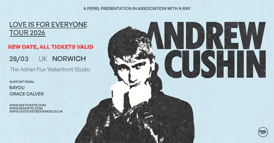 Andrew Cushin live at The Adrian Flux Waterfront Studio | Norwich