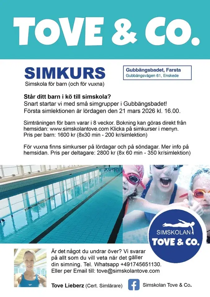 Simkurs för barn och vuxna Gubbängsbadet!