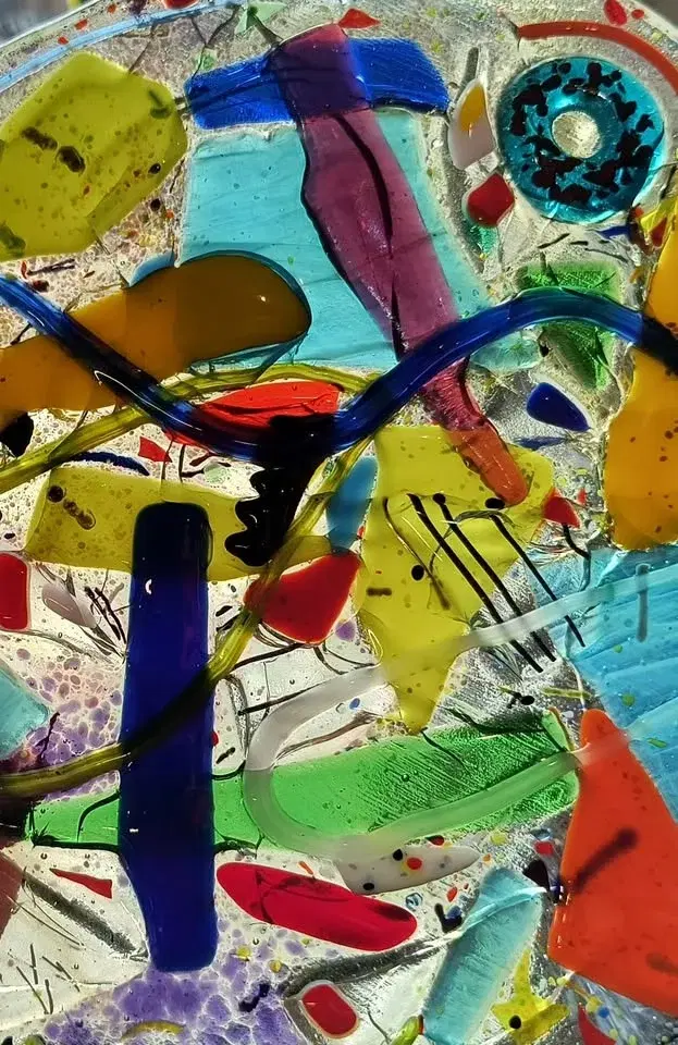 Fused Glass Friday: "Impasto" Abstract on Glass