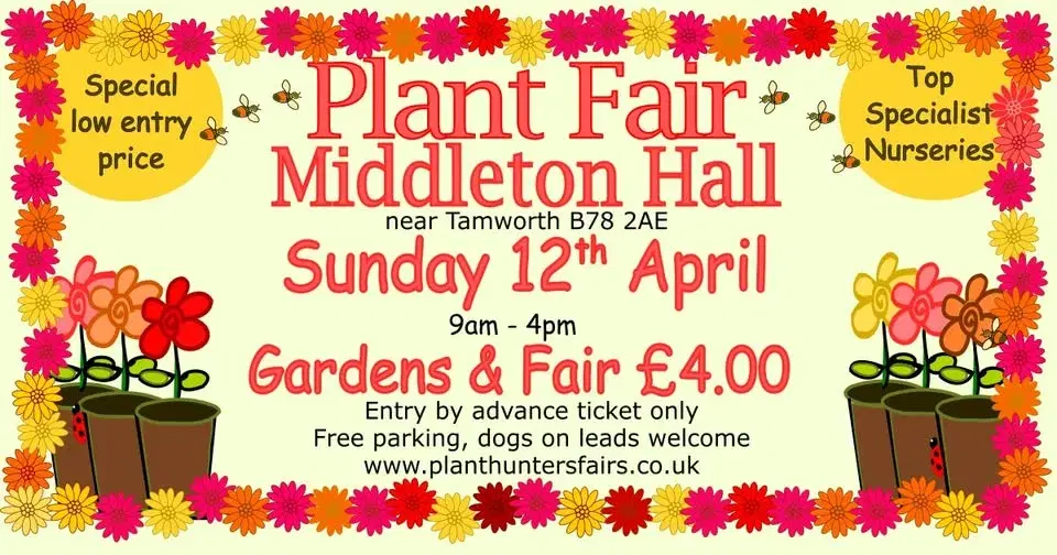 Spring Plant Hunters' Fair at Middleton Hall on Sunday 12th April