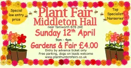 Spring Plant Hunters' Fair at Middleton Hall on Sunday 12th April