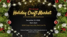 4th annual Holiday Craft Market at double barrel Roadhouse