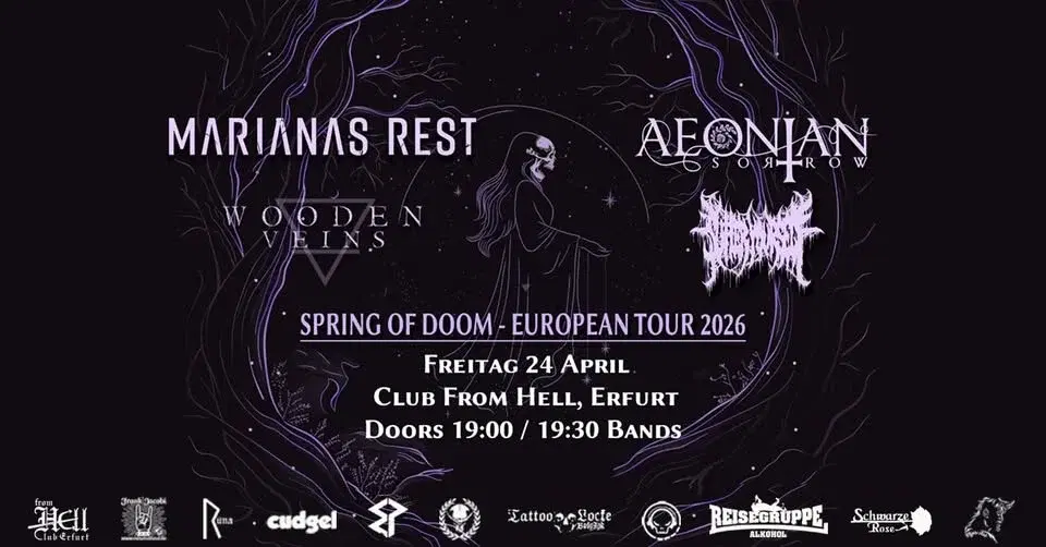 Marianas Rest, Aeonian Sorrow, Wooden Veins, Suffer Yourself