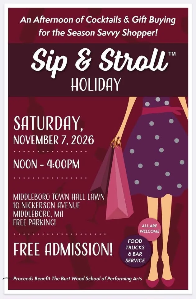 Sip & Stroll ™️ Holiday November 7 Middleborough Town Hall