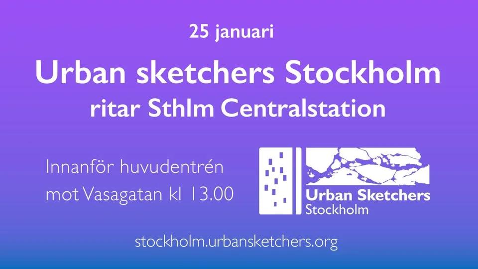 Urban Sketchers Stockholm ritar Centralstationen