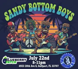 Peter J’ playing lead with Sandy Bottom Boys Wednesday July 22nd 8-11pm