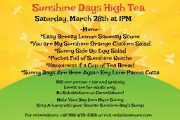 Sunshine Days High Tea