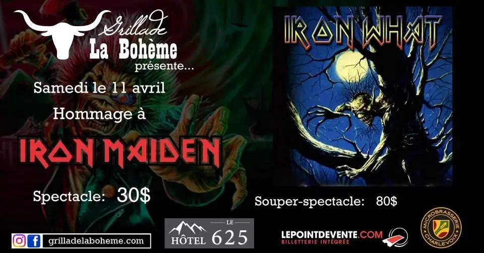 Souper-spectacle: hommage à Iron Maiden avec Iron What