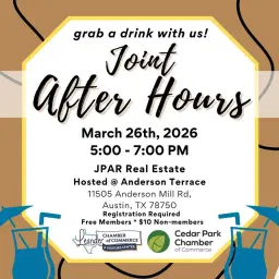 Joint After Hours with Cedar Park Chamber for JPAR Real Estate hosted by Anderson Terrace