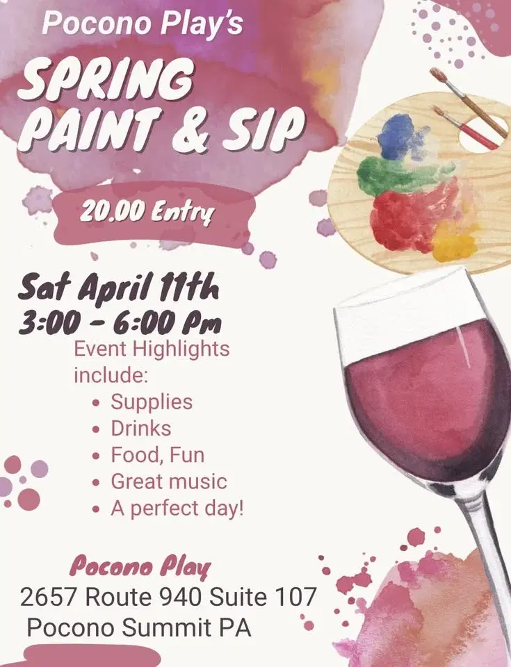 Spring Paint n Sip at Pocono Play!