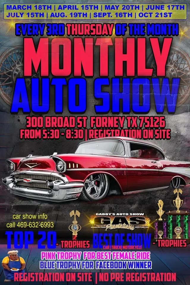 Doe Bellys Monthly Auto Show In Forney, Tx