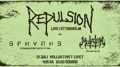 🎸 Repulsion + Sphynxs + Mutation LIVE! 🤘 Kollektivet Livet Bar & Scen