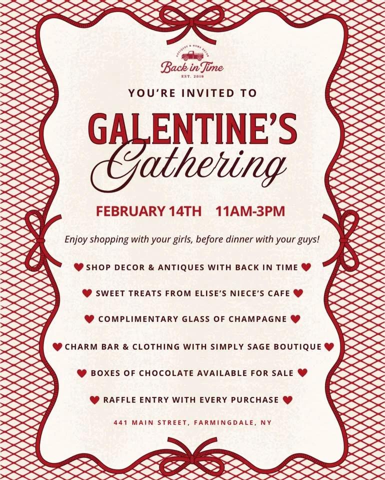 FREE – Farmingdale, NY | Galentine’s Day Shopping Party at Back In Time Decor