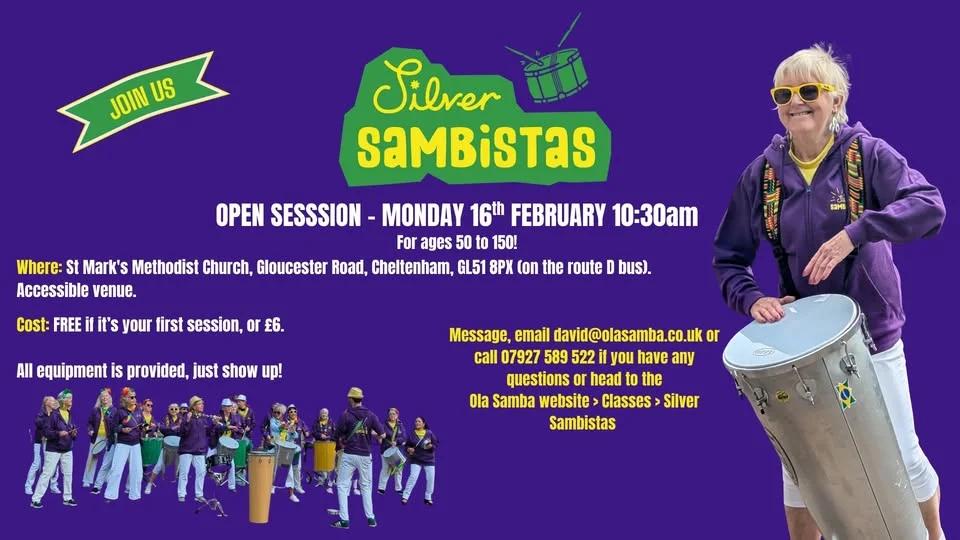 Free Taster - Samba Drumming for 50+ with Ola Samba