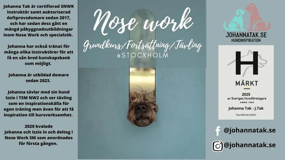 NOSE WORK - STEG 2 FORTS - Inomhus & utomhus SKEPPSHOLMEN