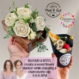 BLOOMS & BITES WOOD FLOWER WORKSHOP @ MEET & EAT CHARCUTERIE