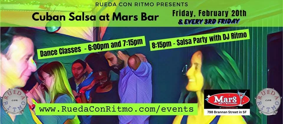 3rd Friday Cuban Salsa at Mars Bar (Classes & Party)