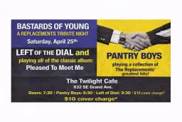 Bastards of Young - Replacements' Tribute Night