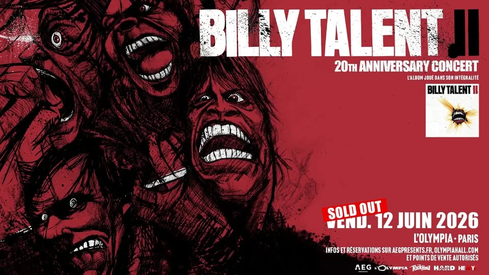 Billy Talent • L'Olympia , Paris • 12 juin 2026 (COMPLET)