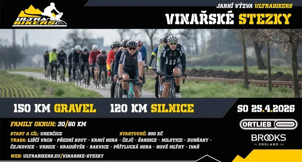 VINAŘSKÉ STEZKY - 150/120km Výzva pro gravely/silniční kola