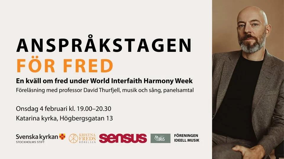 Anspråkstagen för fred - En kväll om fred under World Interfaith Harmony Week